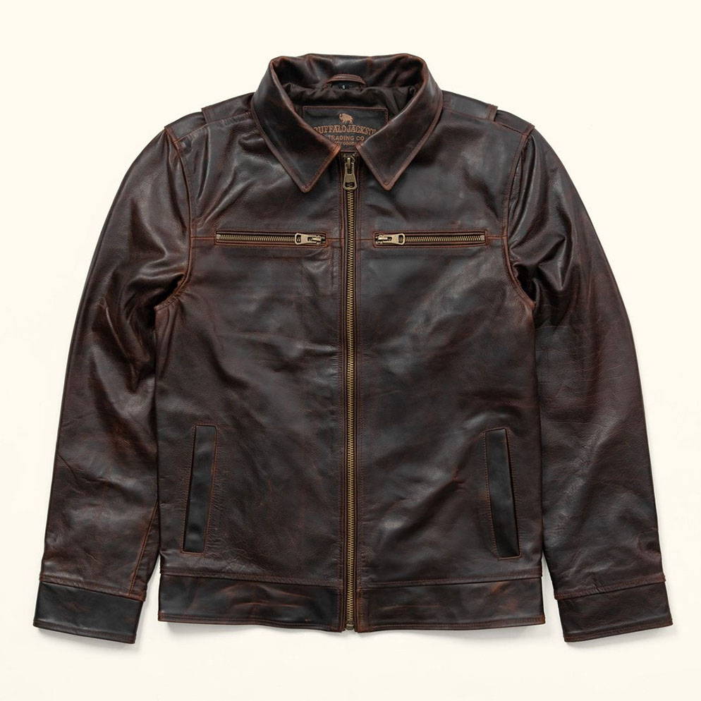 leather flight jacket